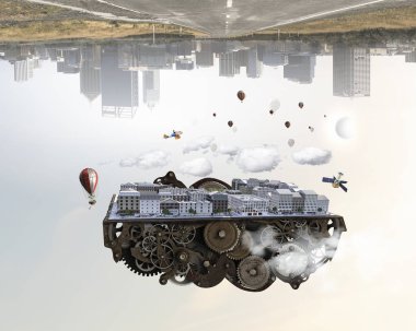 Modern şehir kavramı. Karışık teknik