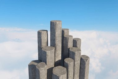 Taş sütunlar grubunda. Karışık teknik