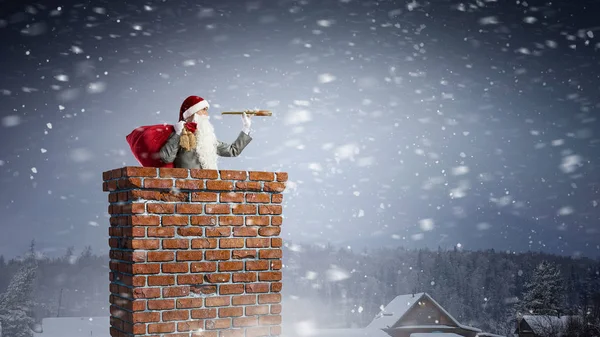 Santa Claus is already here . Mixed media — Stock Photo, Image
