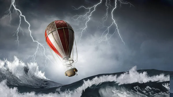 Ballon à air dans la tempête — Photo