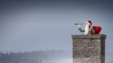 Noel Baba geldi bile. Karışık teknik