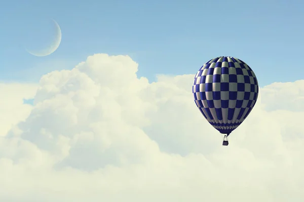 Balon plovoucí v obloze. Kombinovaná technika — Stock fotografie