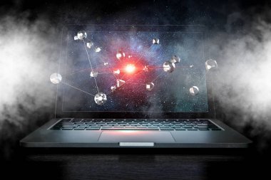 Sosyal bağlantı ve ağ. Karışık teknik