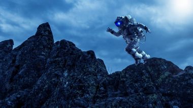 Hızlı çalışan uzay adamı. Karışık teknik