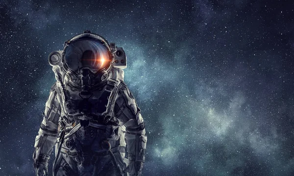 Uzay adamı serüveni. Karışık teknik — Stok fotoğraf