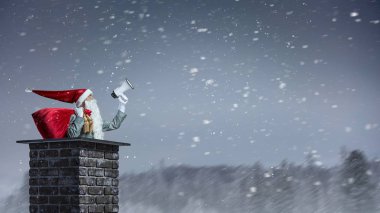 Noel Baba geldi bile. Karışık teknik