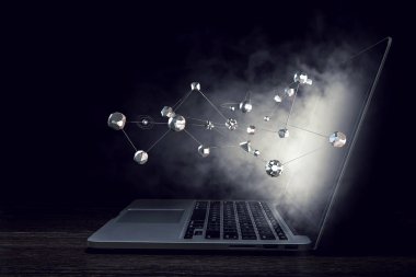 Sosyal bağlantı ve ağ. Karışık teknik