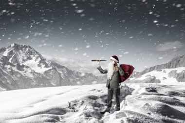 Seyir için yol Noel Baba. Karışık teknik