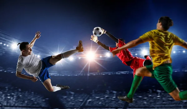 Fotboll bästa stunder. Mixed media — Stockfoto