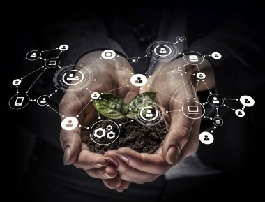 Sosyal etkileşim kavramı. 3D render