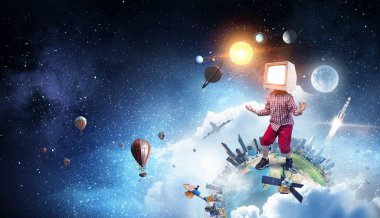 TV çocuk bağımlısı. Karışık teknik