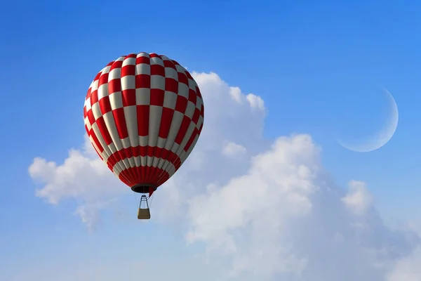 Levegőnél könnyebb légijármű nap égen úszó. Vegyes technika — Stock Fotó