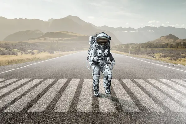 Hızlı çalışan uzay adamı. Karışık teknik