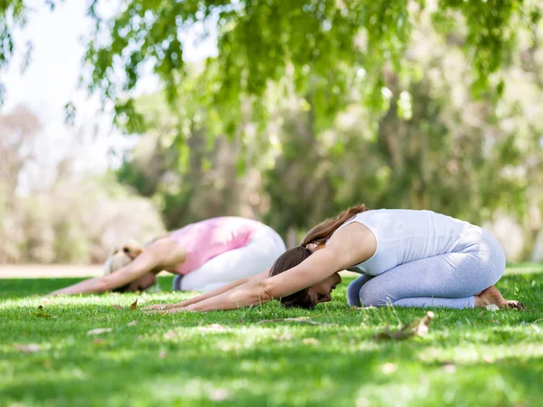 Genç kadın parkta egzersiz