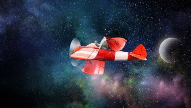 Noel Baba geliyor. Karışık teknik