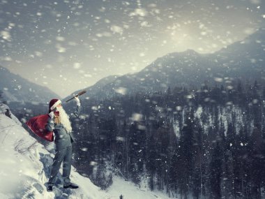 Seyir için yol Noel Baba. Karışık teknik