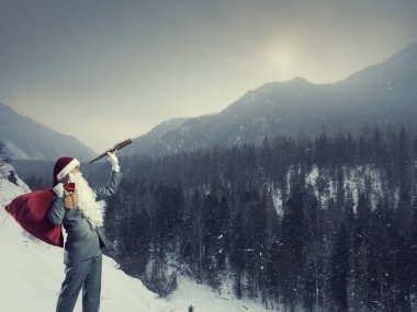Seyir için yol Noel Baba. Karışık teknik