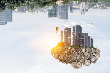 Mini şehir tasarım. Karışık teknik