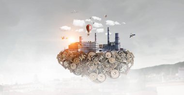 Mini şehir tasarım. Karışık teknik