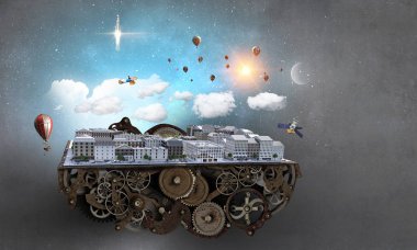 Modern şehir kavramı. Karışık teknik