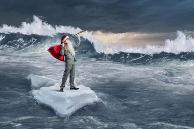 Seyir için yol Noel Baba. Karışık teknik