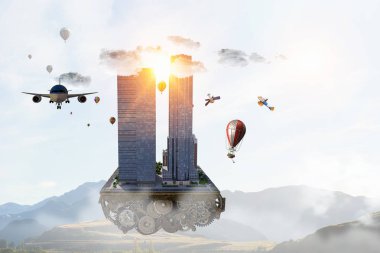 Modern şehir kavramı. Karışık teknik