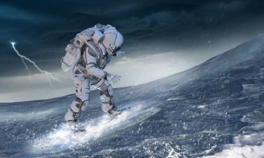 Astronot gemide. Karışık teknik