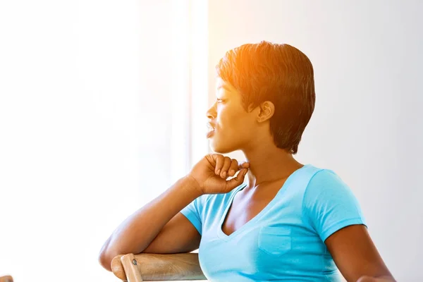 Beautiful woman portrait indoors — Stock Photo, Image