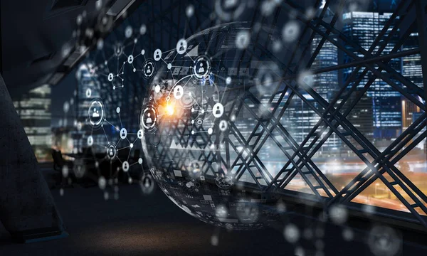 İnfographs medya paneli. Karışık teknik