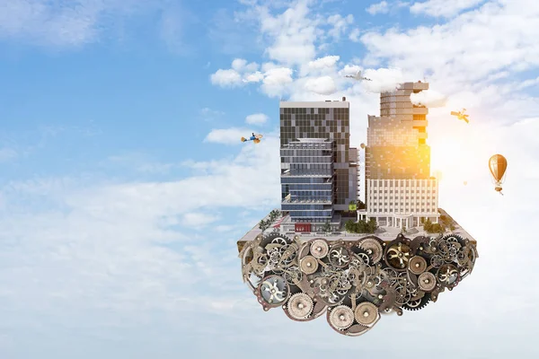 Mini şehir tasarım. Karışık teknik