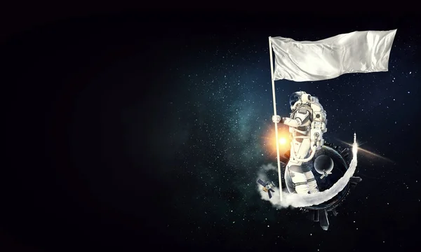 Pionier van de ruimte. Mixed media — Stockfoto