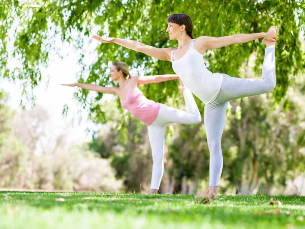 Mujeres jóvenes haciendo ejercicio en el parque —  Fotos de Stock