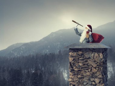 Noel Baba geldi bile. Karışık teknik