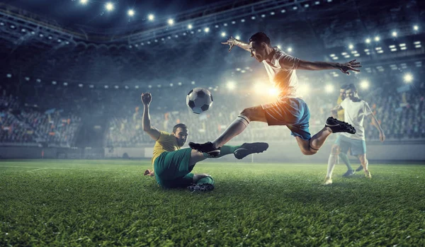 Najlepsze momenty piłki nożnej. Techniki mieszane — Zdjęcie stockowe