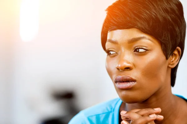 Beautiful woman portrait indoors Stock Picture