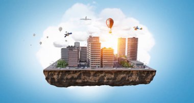 Mini şehir tasarım. Karışık teknik