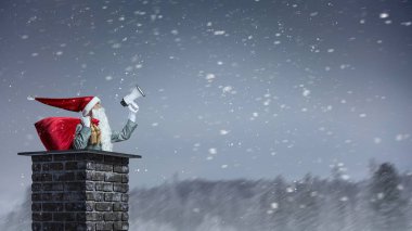 Noel Baba geldi bile. Karışık teknik