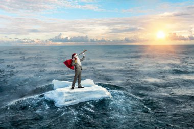 Seyir için yol Noel Baba. Karışık teknik