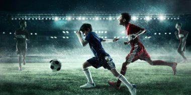 Çocuk futbol oynamak. Karışık teknik