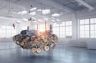 Mini şehir tasarım. Karışık teknik