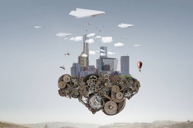 Mini şehir tasarım. Karışık teknik