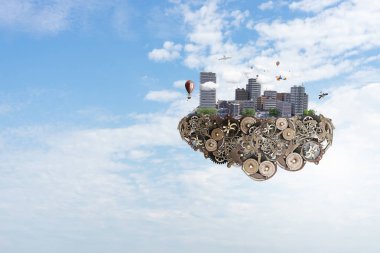 Mini şehir tasarım. Karışık teknik