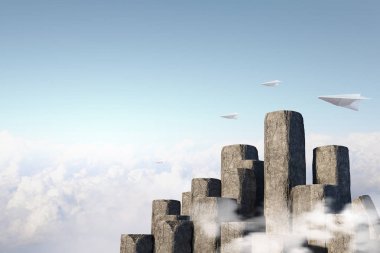 Beton sütun grafiği olarak. Karışık teknik