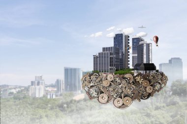 Mini şehir tasarım. Karışık teknik