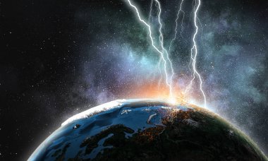 Yıldırım çarpıcı dünya gezegen