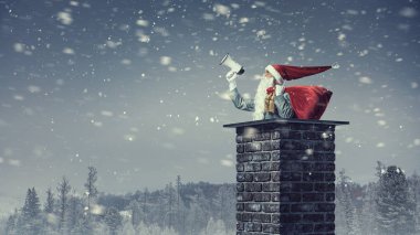 Noel Baba geldi bile. Karışık teknik