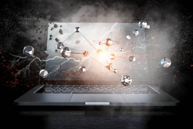 Sosyal bağlantı ve ağ. Karışık teknik