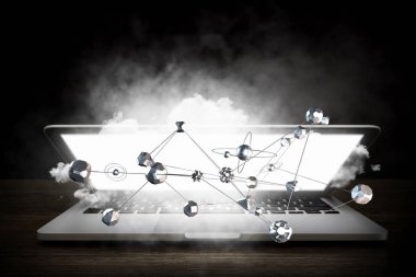 Sosyal bağlantı ve ağ. Karışık teknik