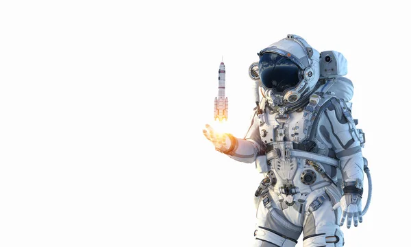 Spaceman and his mission. Mixed media — Stock Photo, Image