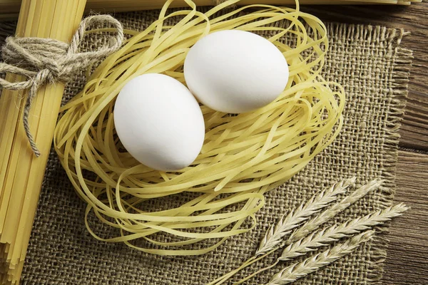 Sluiten van gele pasta — Stockfoto